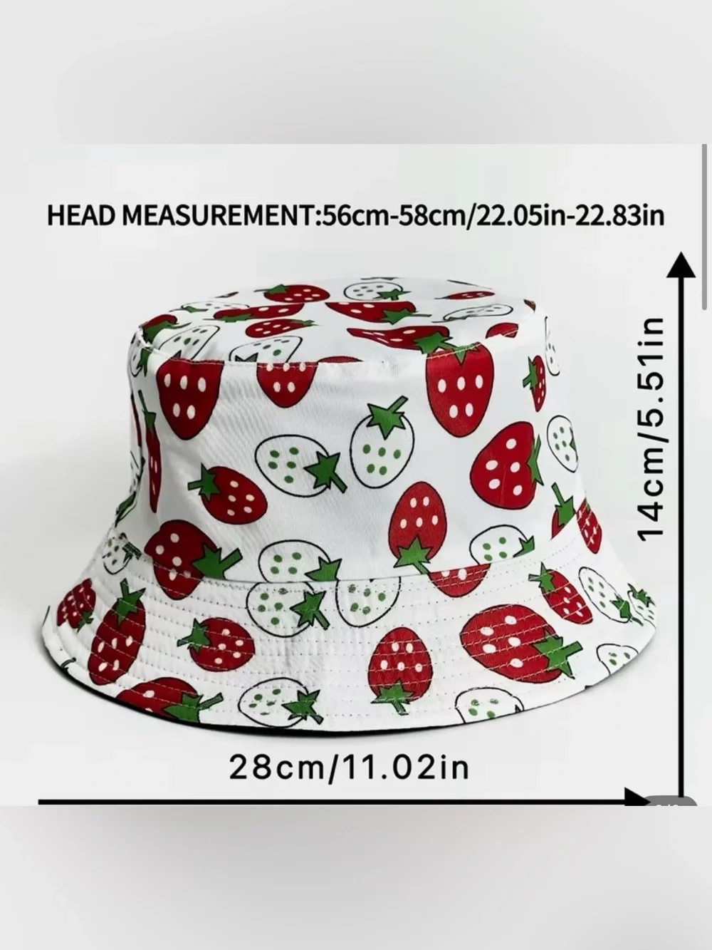 NWT Strawberry Print Bucket Hat, Various Colors, Sun Hats, summer Hats